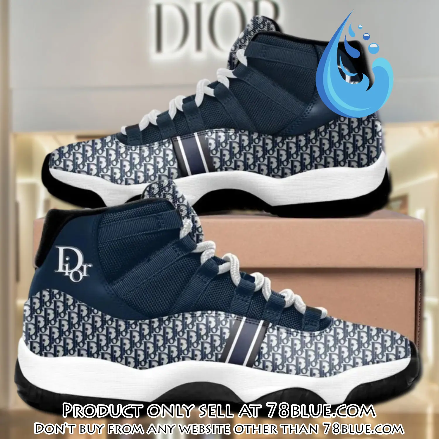 Dior luxury blue air jordan 11 shoes hot  dior sneakers gifts for men women 78b5148020